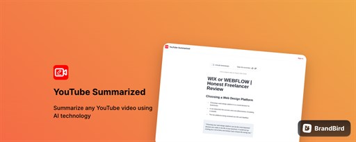 Video Summarizer for YouTube marquee promo image