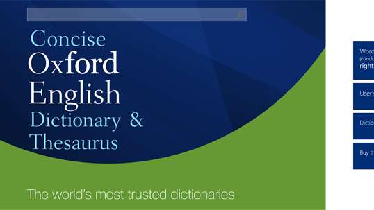Concise Oxford English Dictionary & Thesaurus screenshot 1