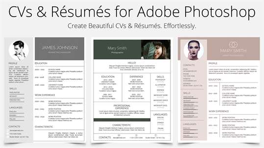 CV & Résumé Templates for Photoshop screenshot 1