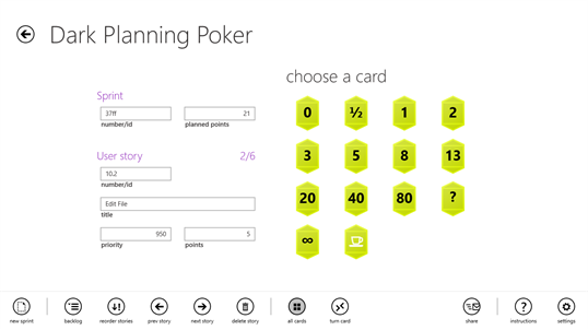 Dark Planning Poker screenshot 3