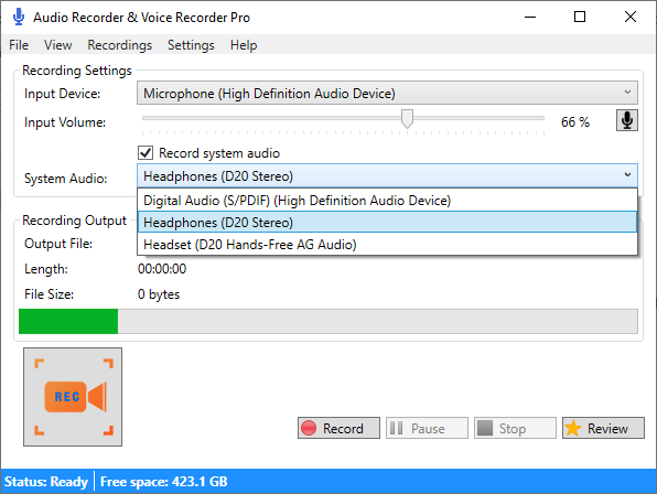 Audio Recorder & Voice Recorder Pro screenshot