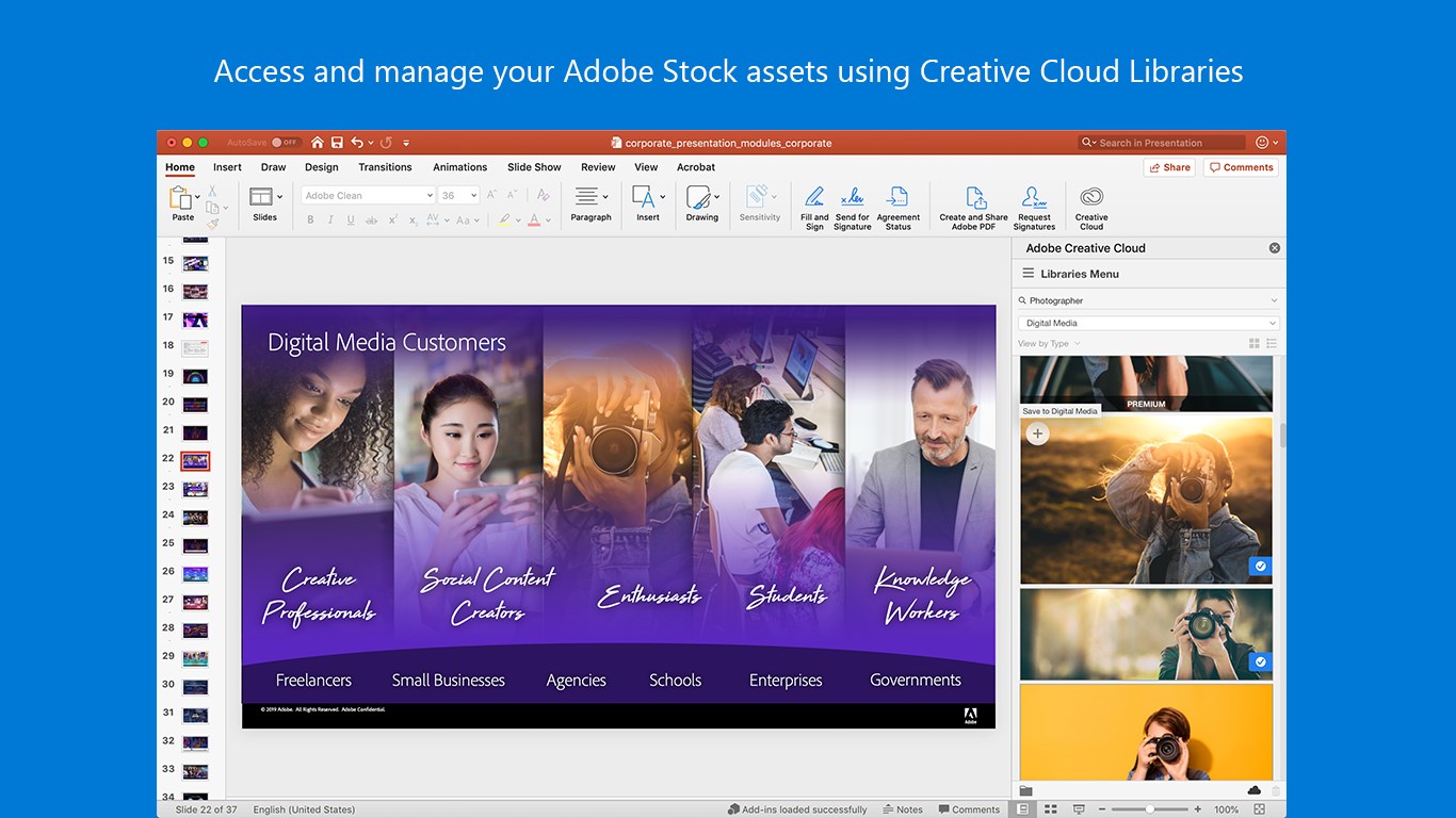 Adobe Creative Cloud for Word and PowerPoint