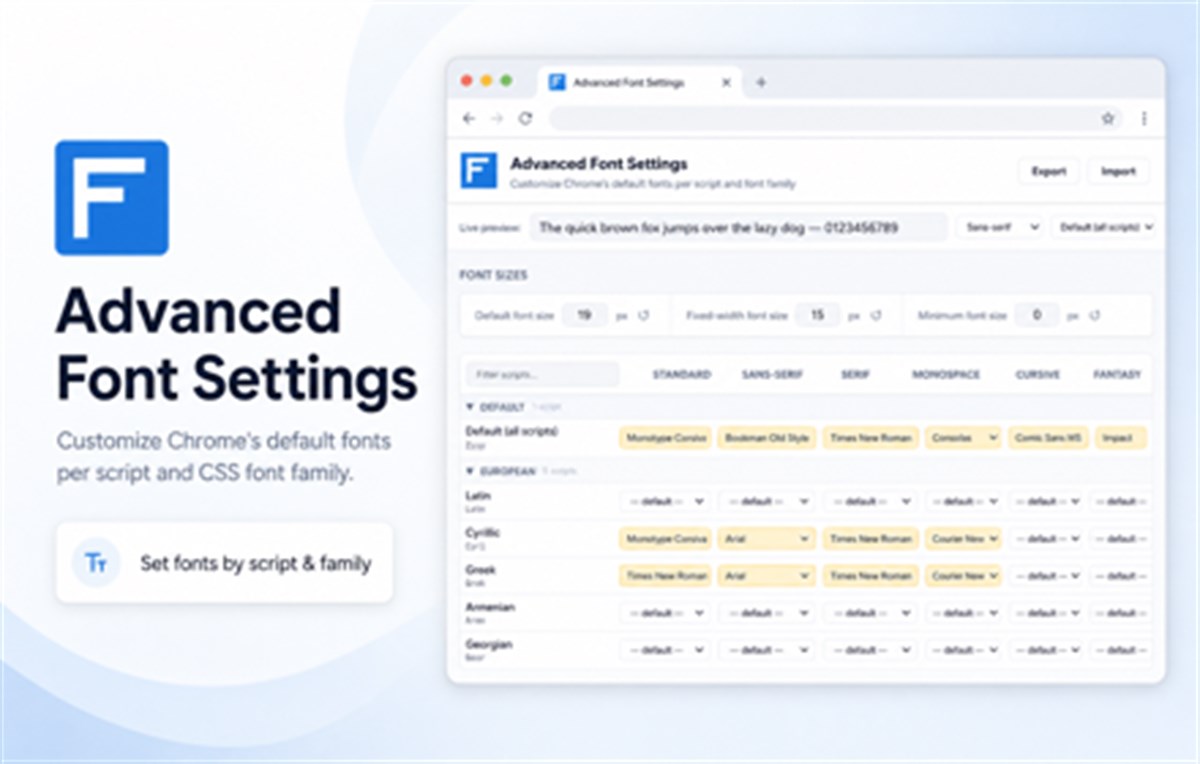 Advanced Font Settings
