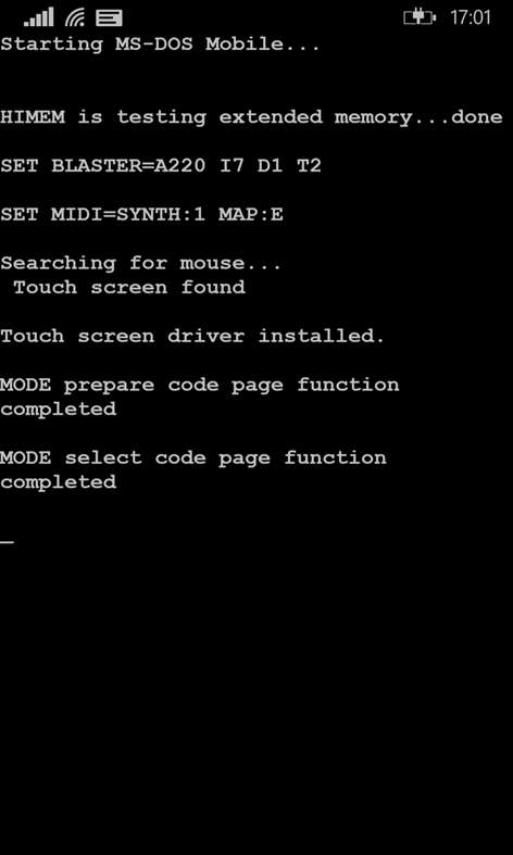 MS-DOS Mobile Screenshots 1