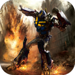 Robots Invasion - Steel Warrior, city destruction quest, crash the building fight Logo