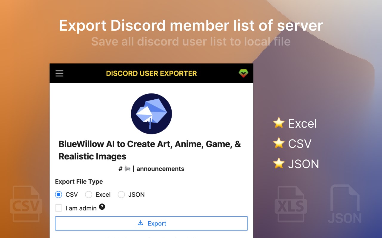 dSaver - Export Discord user list to CSV