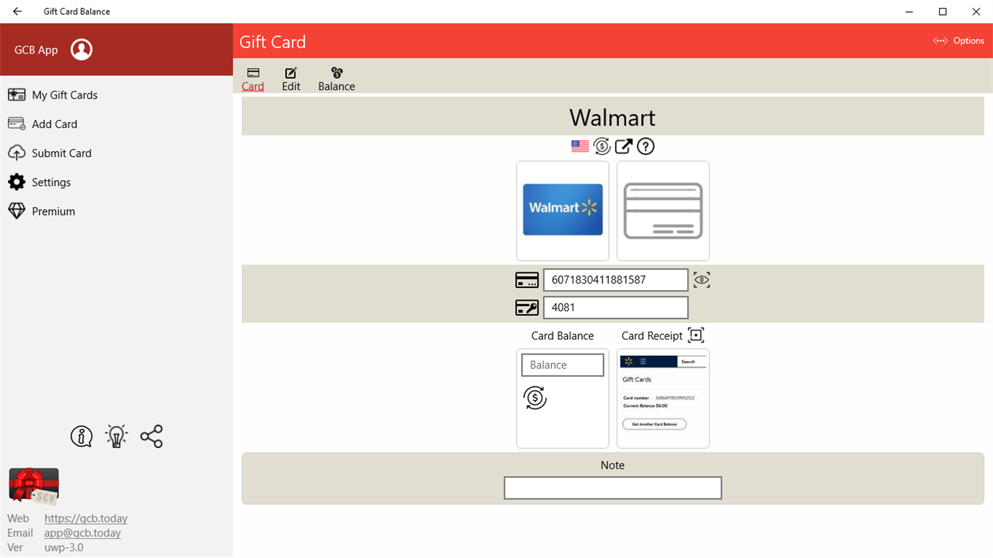 #3. Gift Card Balance+ (Windows) By: Aifen App