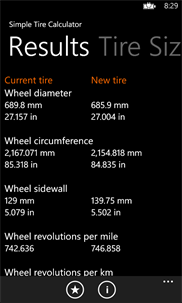 Simple Tire Calculator screenshot 2