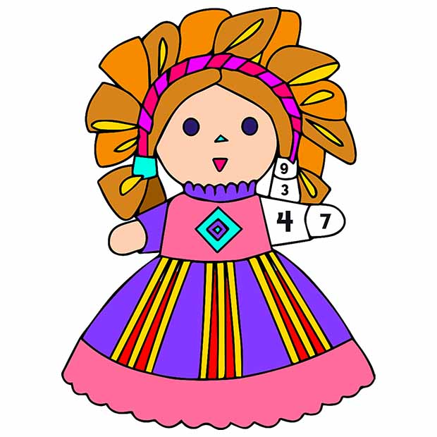 Dolls Color by Number - Coloring Book Pages