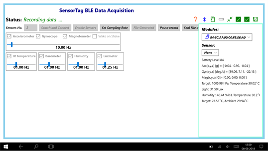SensorTag Data Acquisition screenshot 3