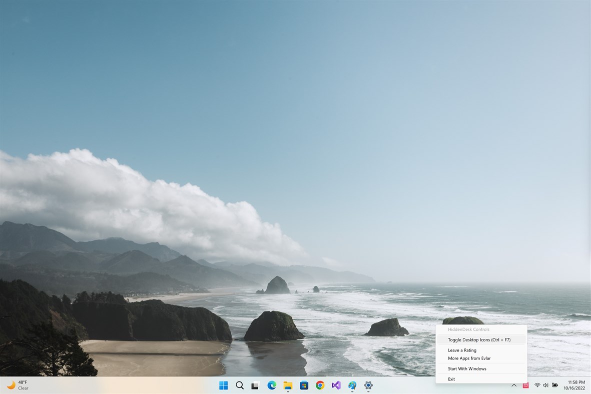 #2. Desktop Icon Hider (Windows) 作者: EvlarSoft LLC