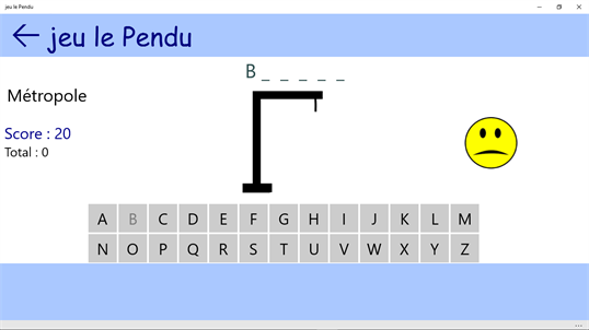 jeu le Pendu screenshot 2