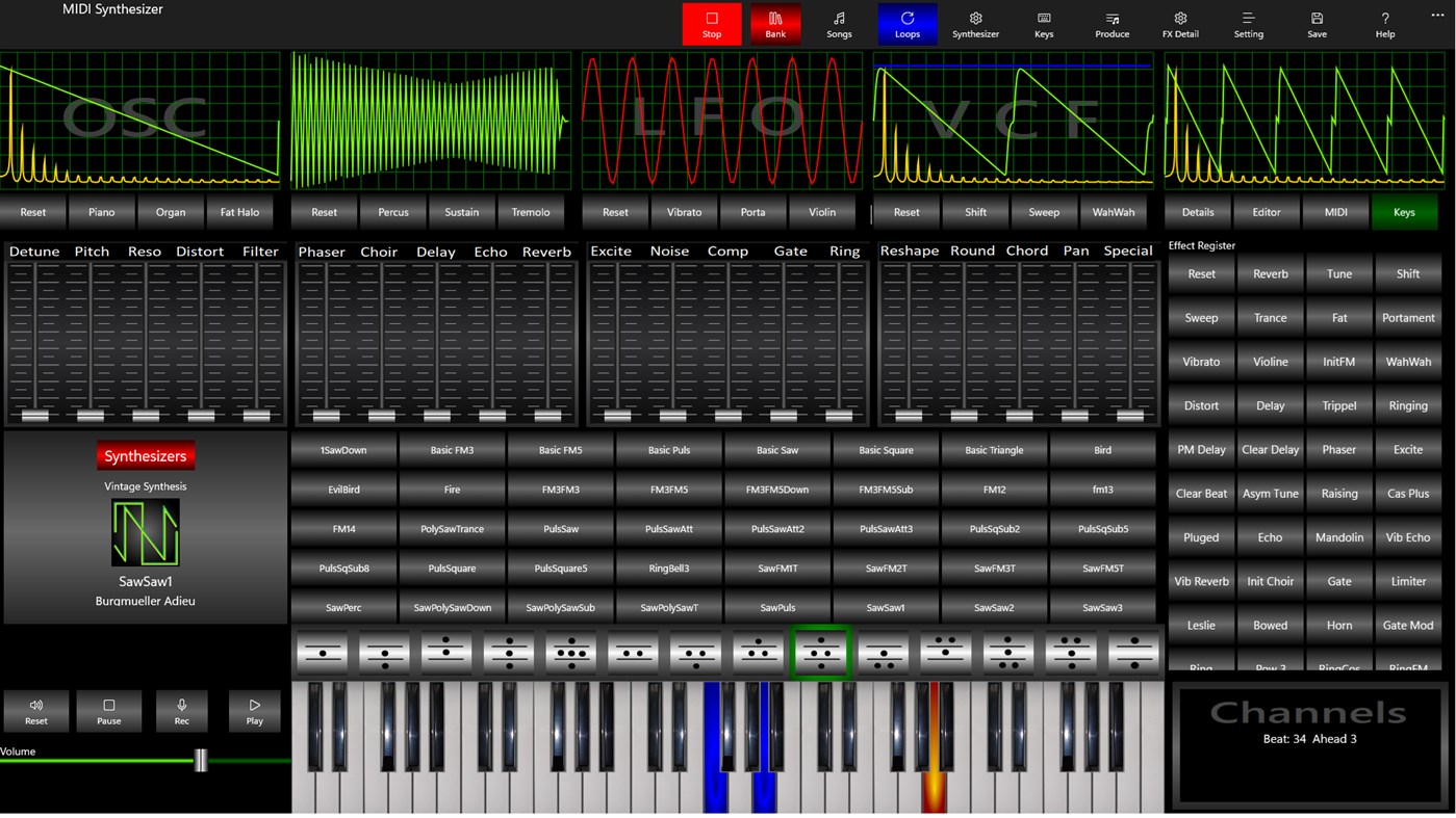 #1. MIDI Synthesizer (Windows) By: SoundDesigner