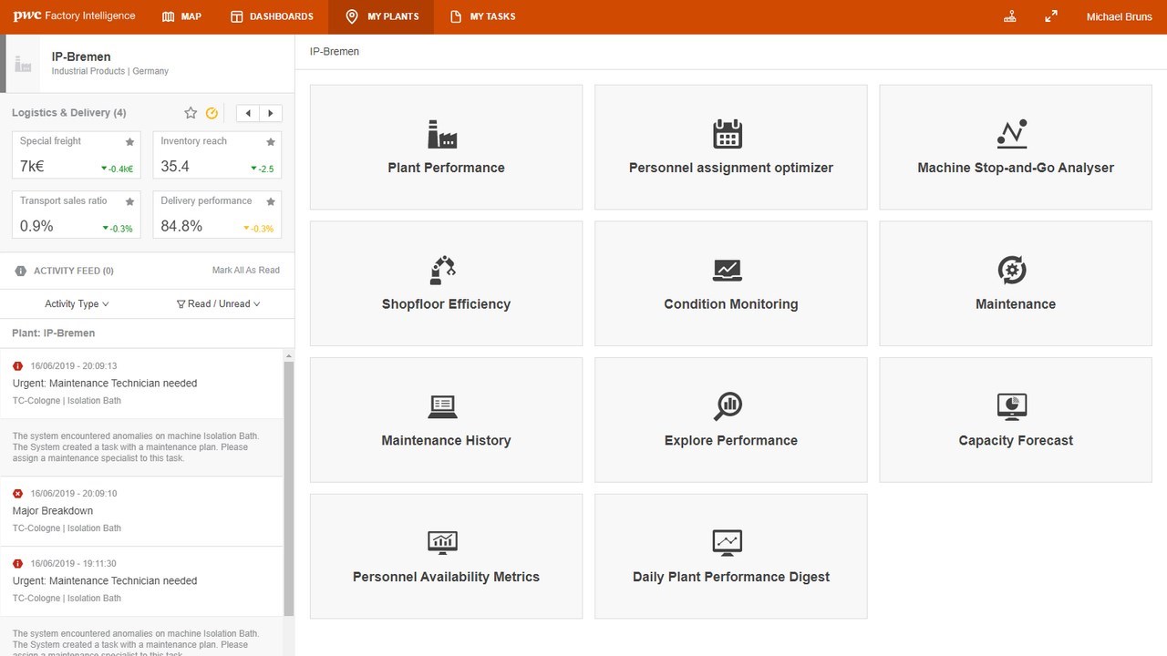 Snapshot 3 of PwC Factory Intelligence