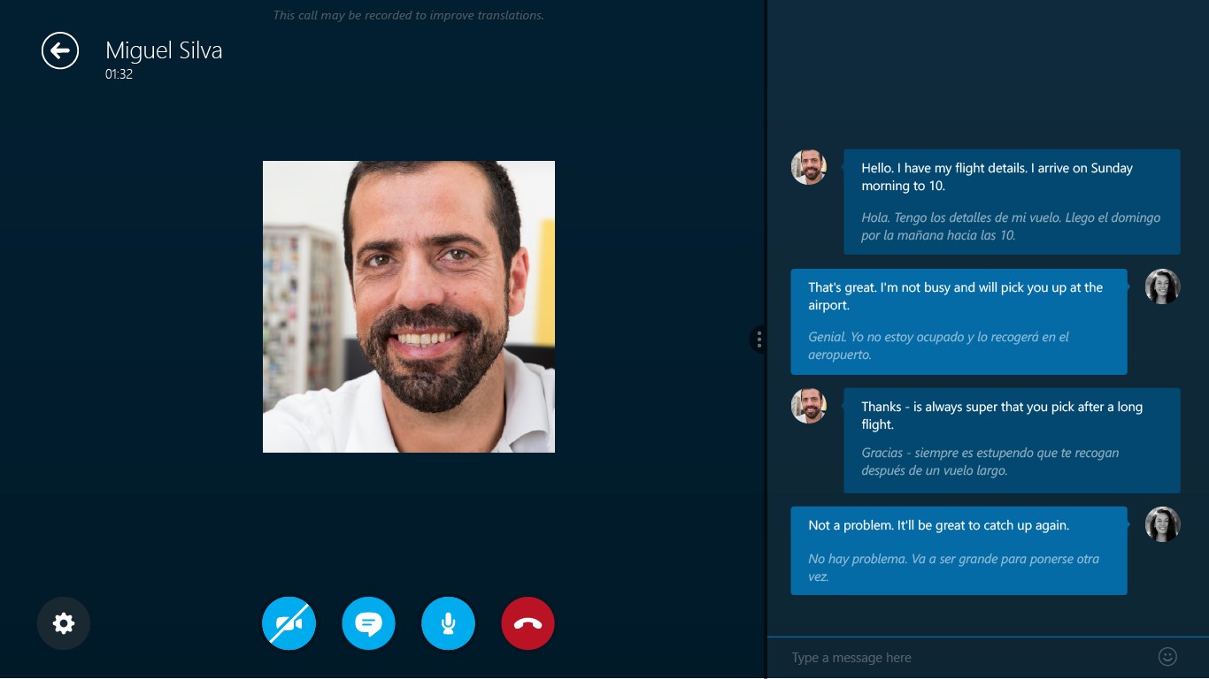 No webcam? No problem! Skype Translator works with voice-only calls too.