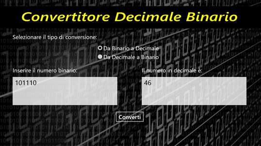 Convertitore Decimale Binario screenshot 2