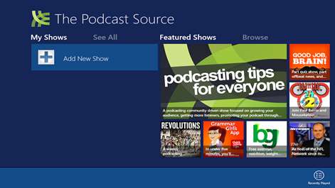 Screenshot: Show Listing