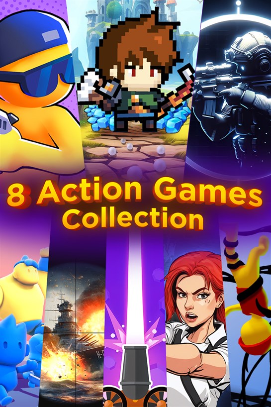 Foto en caja de 8 Action Games Collection