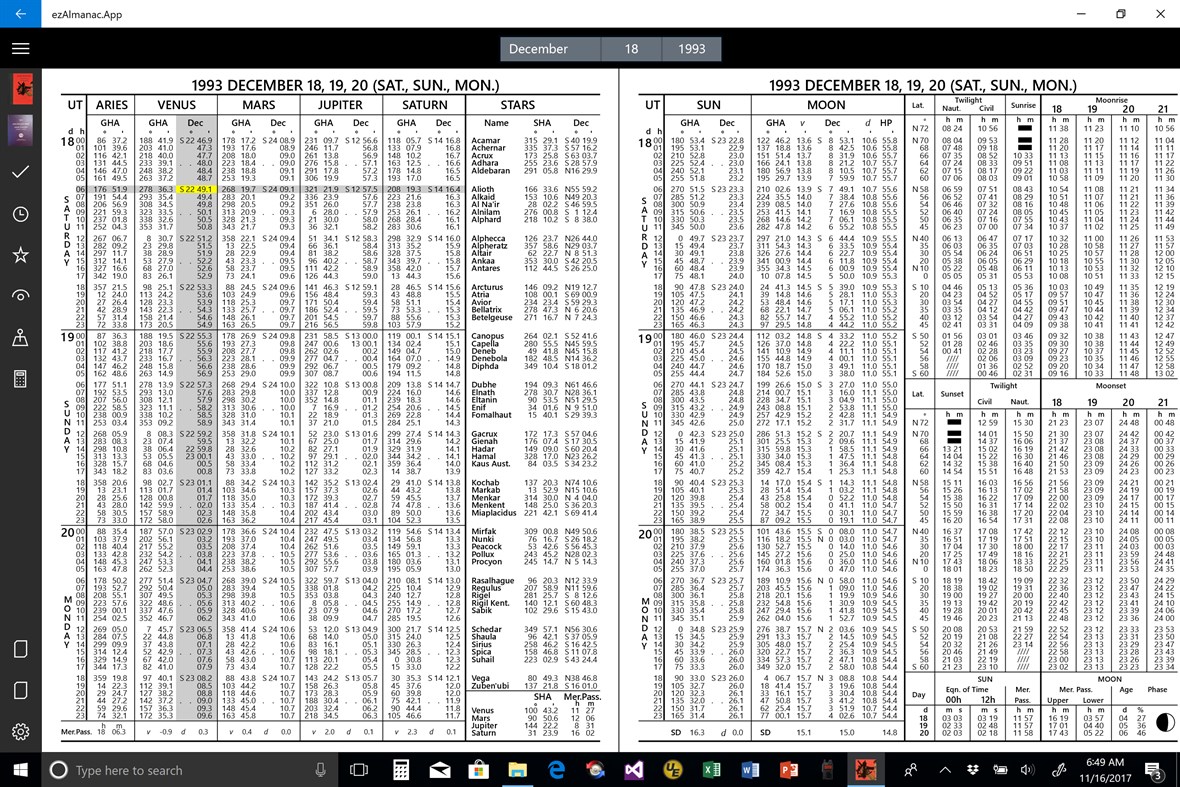 #1. ezAlmanac Celestial Navigation (Windows) Por: EZ Celestial LLC