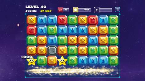 Screenshot: Fill your energy to cast a lightning to destroy a whole line