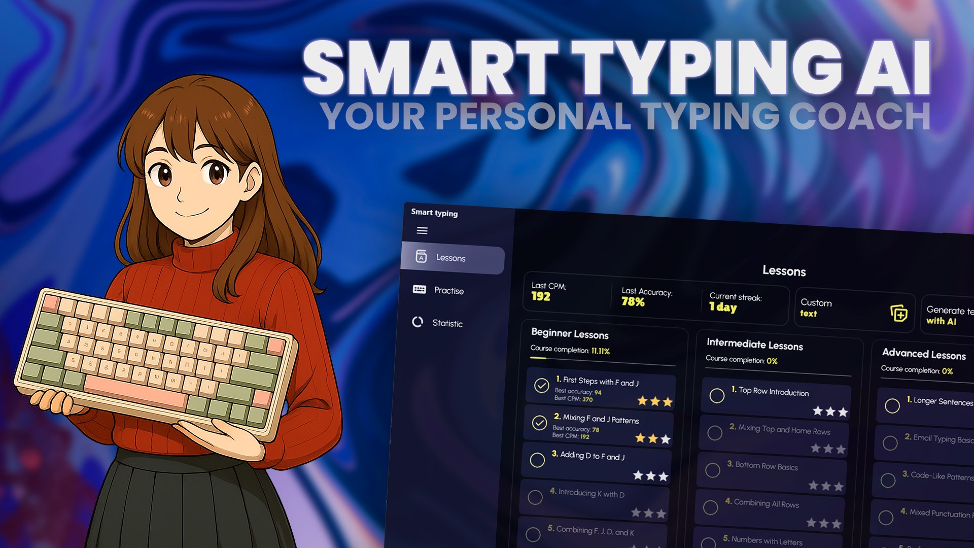 Smart Typing Tutor – Speed & Accuracy screenshot