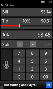 Voice Tip Calculator screenshot 1