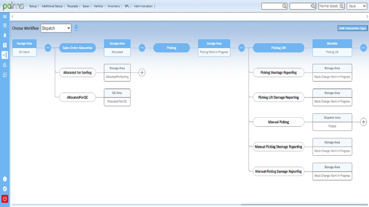 Snapshot 5 of PALMS Smart Warehouse Management System