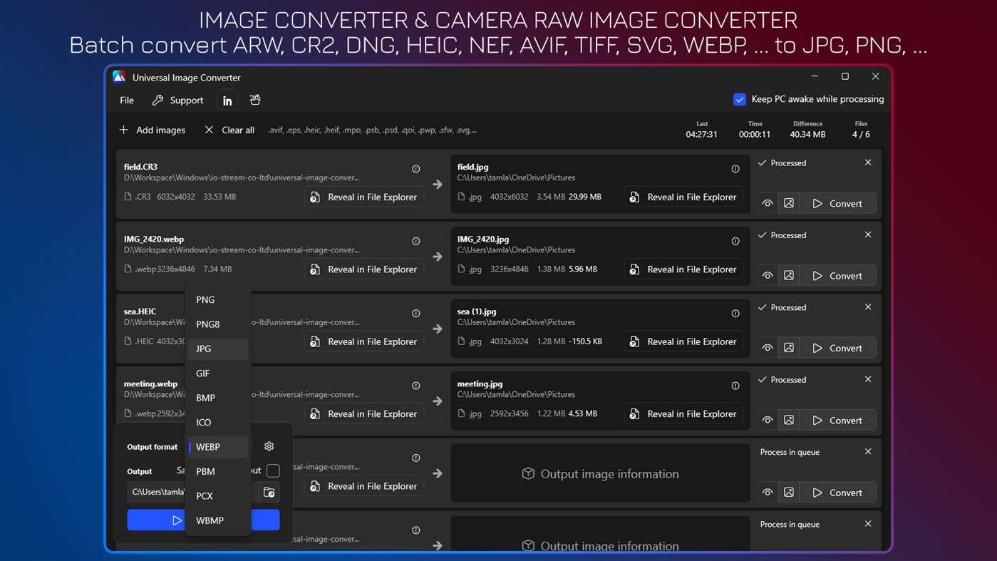 #1. Any Image Converter - Universal Image Converter (Windows) 由: IO Stream Co., Ltd