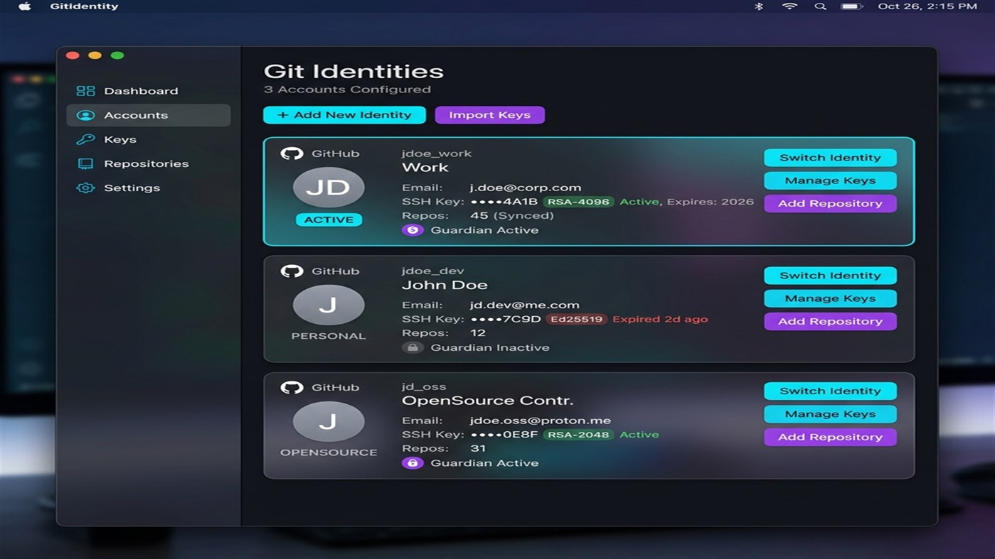 #1. GitIdentity (Windows) Προγραμματιστής: geekykalpesh