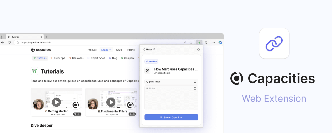 Capacities Web Extension: Save URLs & Images Easily