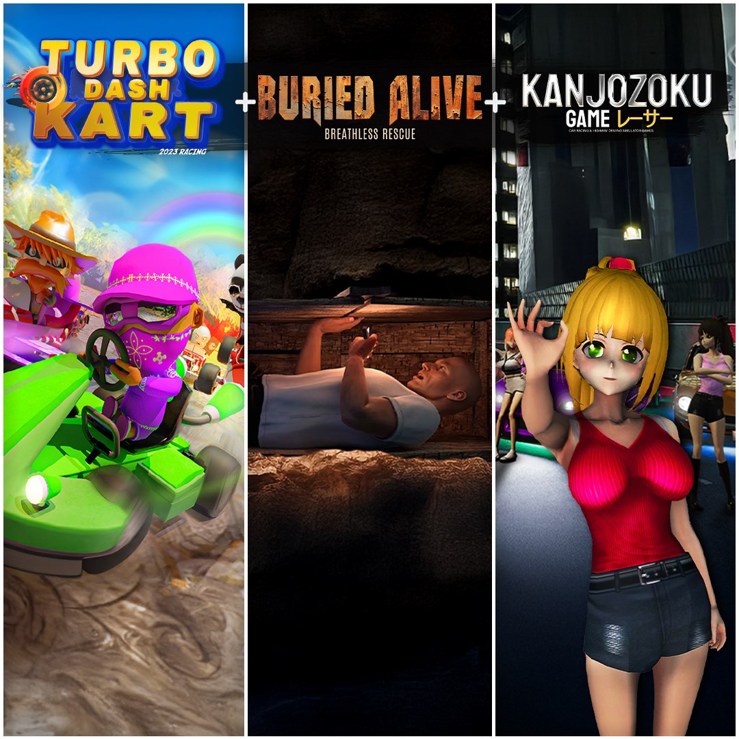 Turbo Dash Kart & Buried Alive & Kanjozoku Game