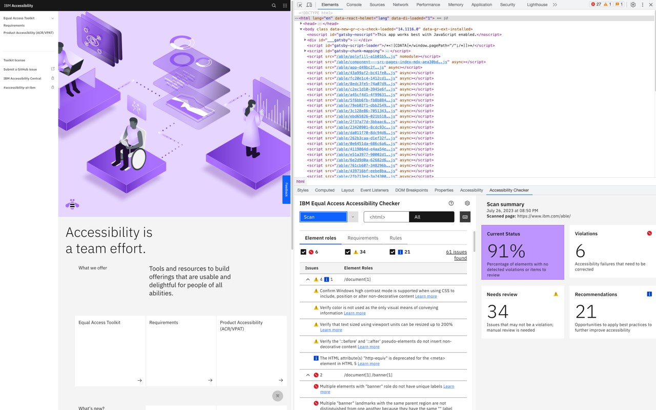 IBM Equal Access Accessibility Checker