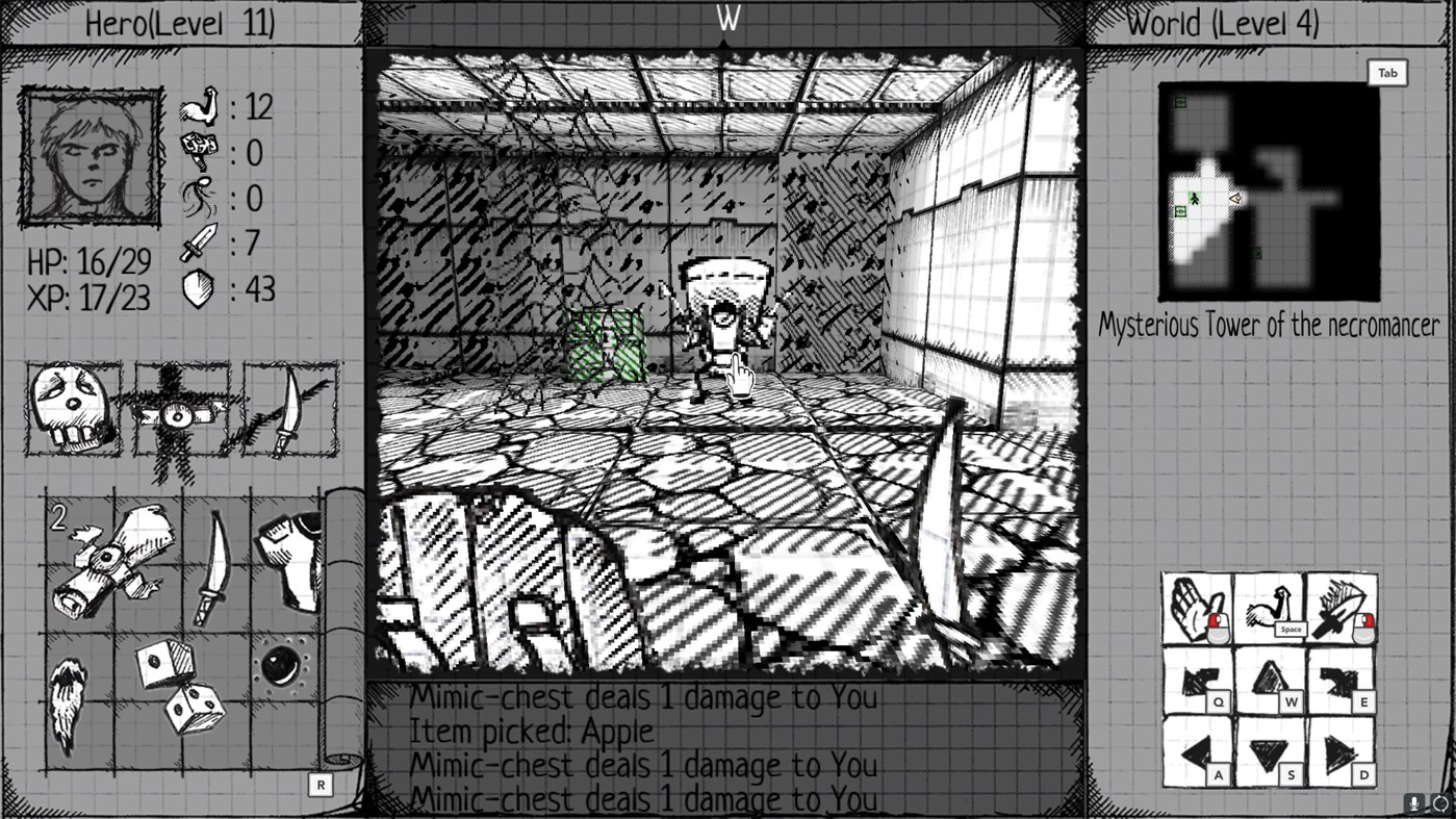 #7. Drawngeon: Dungeons of Ink and Paper (Windows) By: DarkDes Labs