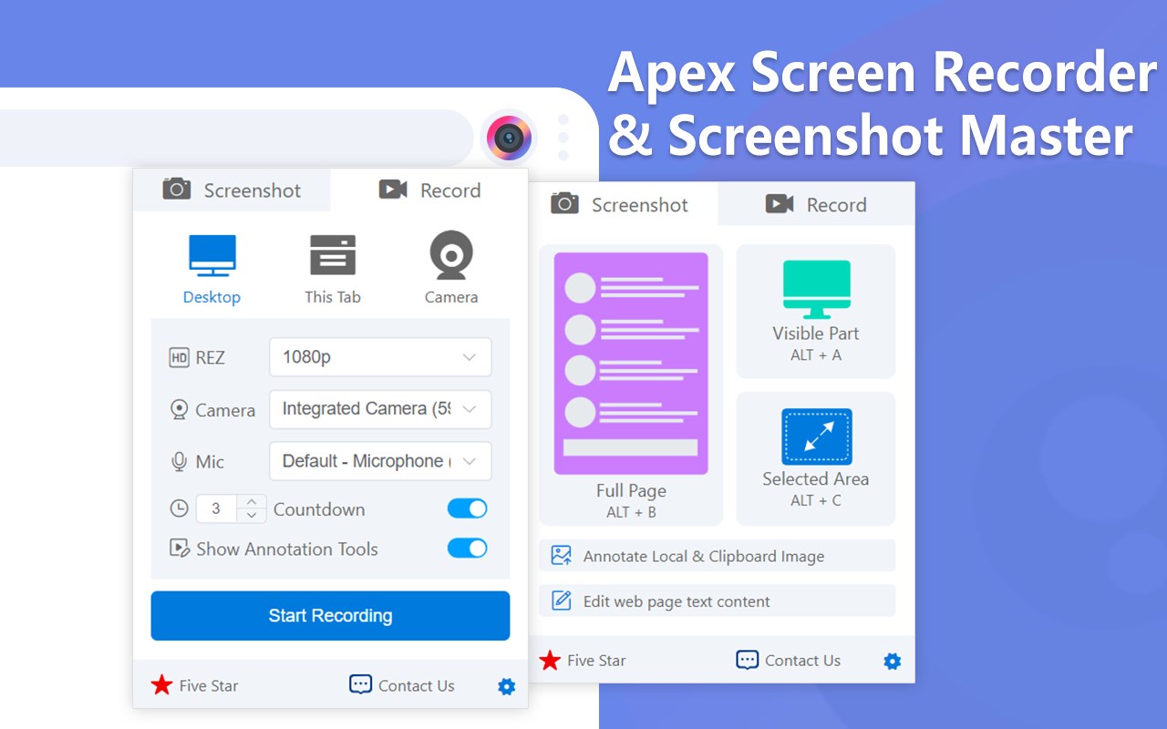 APEX - Best Screenshot & Screen Recorder promo image