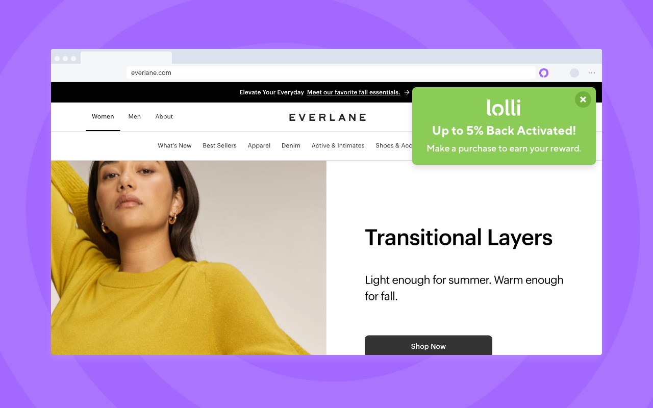 Lolli: Earn Bitcoin and Cash Back