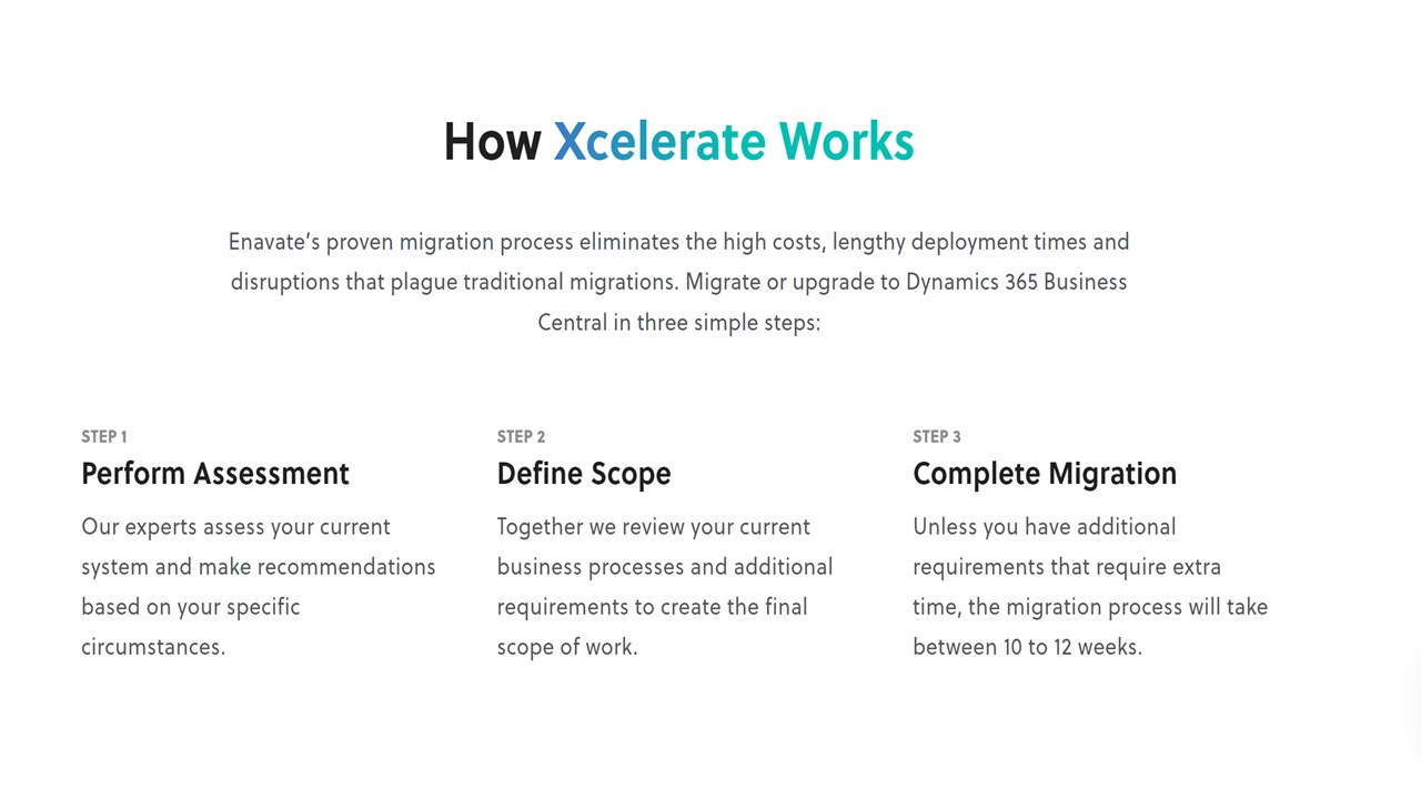 Snapshot 1 of Xcelerate: Dynamics SL to Dynamics 365 Finance Essentials