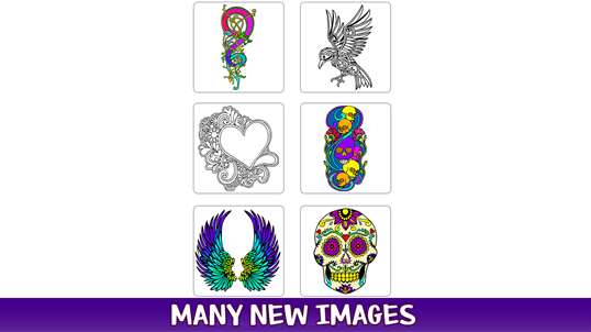 Tattoo Coloring Book Pages - Adult Coloring Book screenshot 1