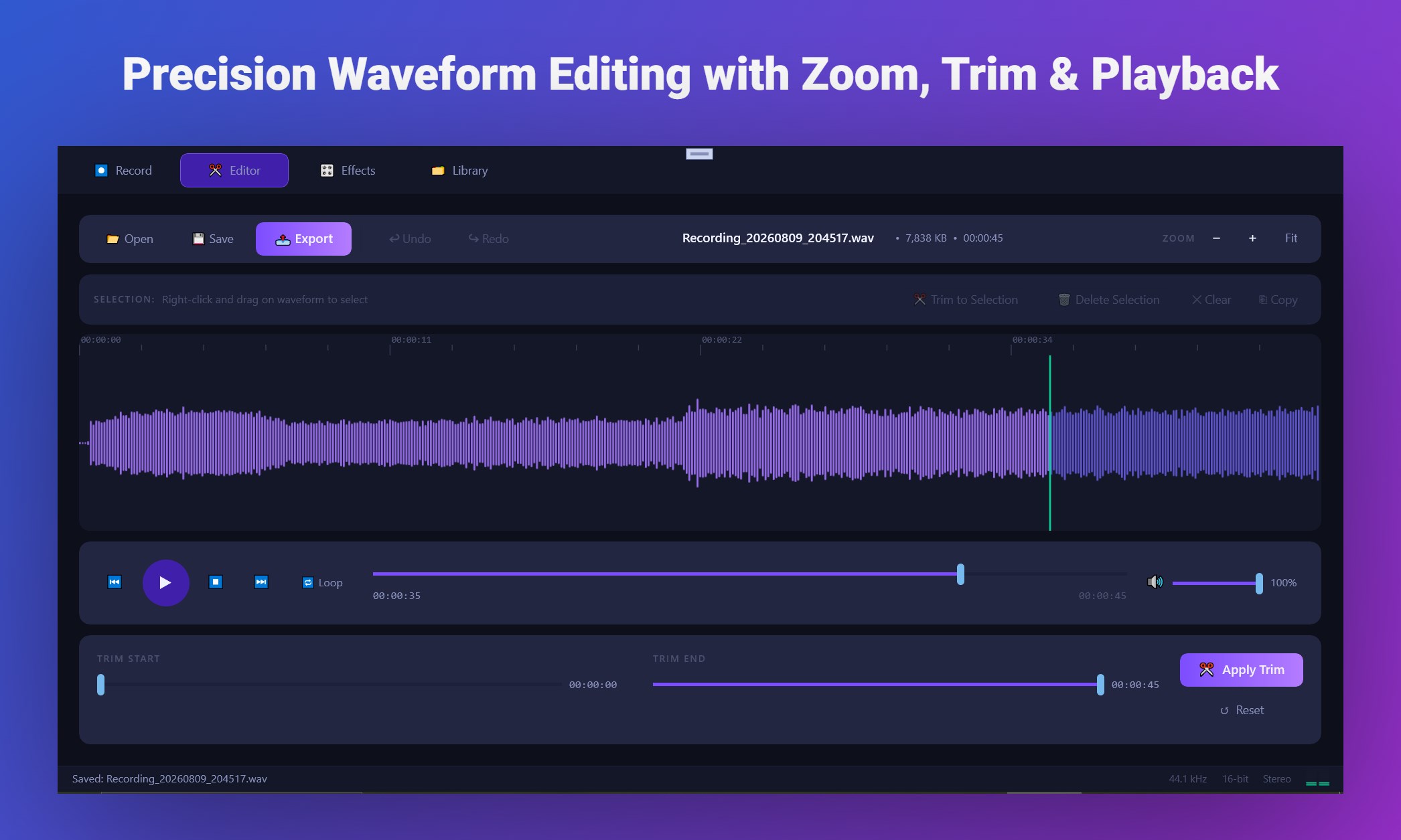 Audio Recorder & Editor Pro screenshot