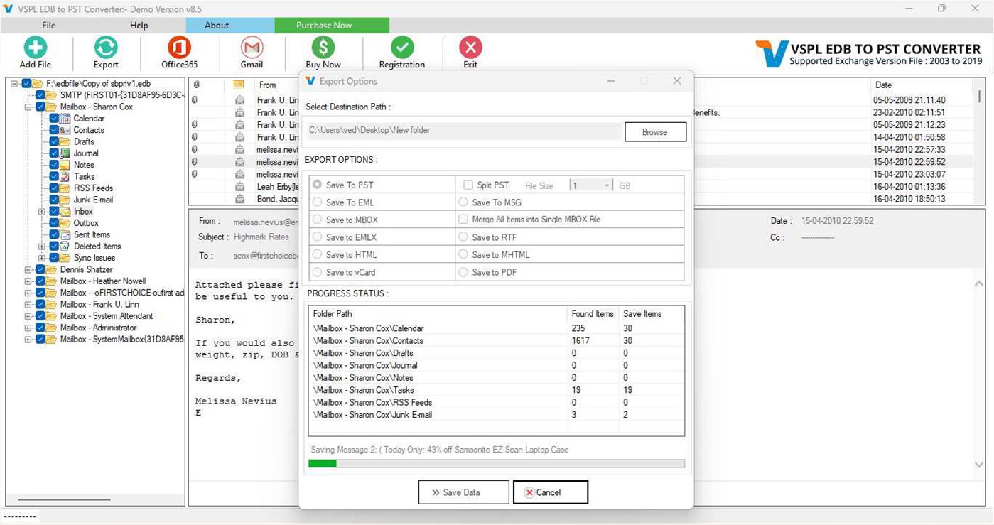 #6. VSPL EDB to PST Converter (Windows) 来自: VARTIKA SOFTWARE PRIVATE LIMITED