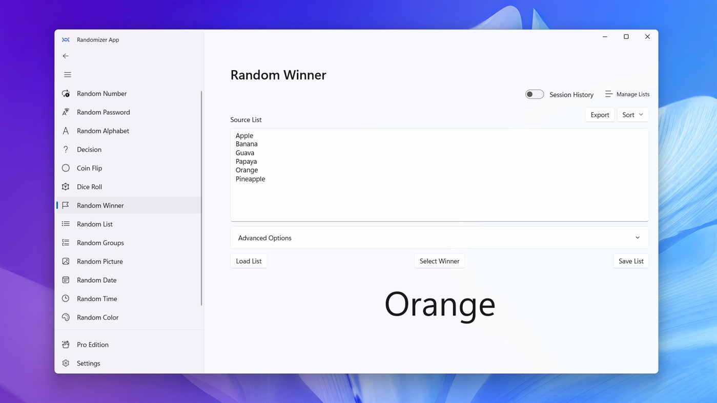 #5. Randomizer App (Windows) Göre: V Team