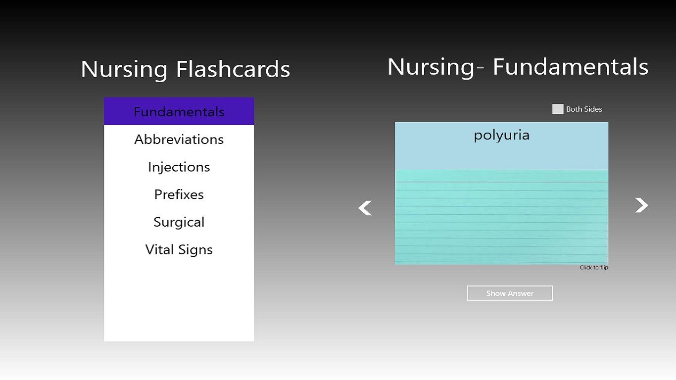 Nursing Flashcards for Windows 10