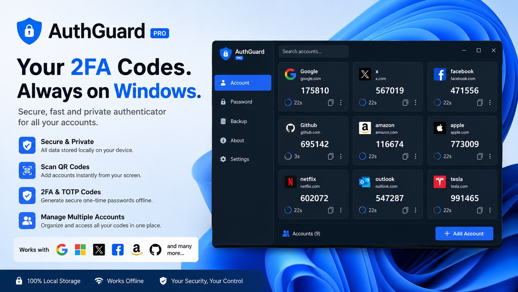 AuthGuard: Authenticator App for 2FA screenshot