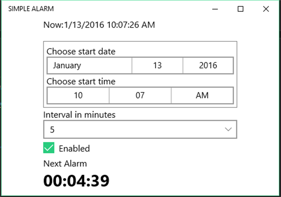 SIMPLE ALARM (Windows) By: Twin Icon