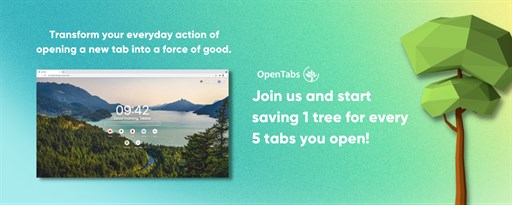 OpenTabs: Save trees by opening new tabs marquee promo image