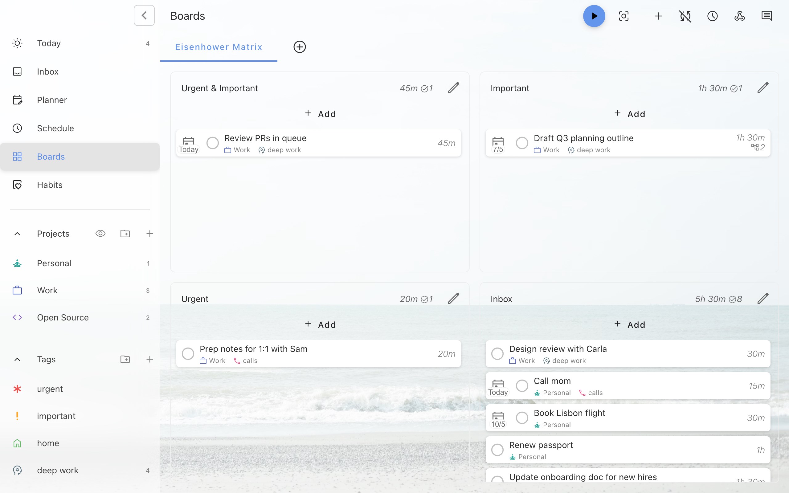 Super Productivity screenshot