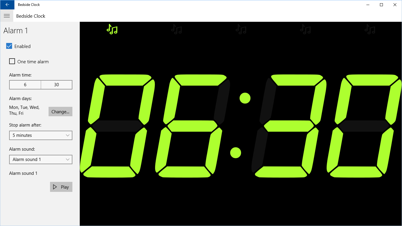 Bedside Clock for Windows 10 Mobile