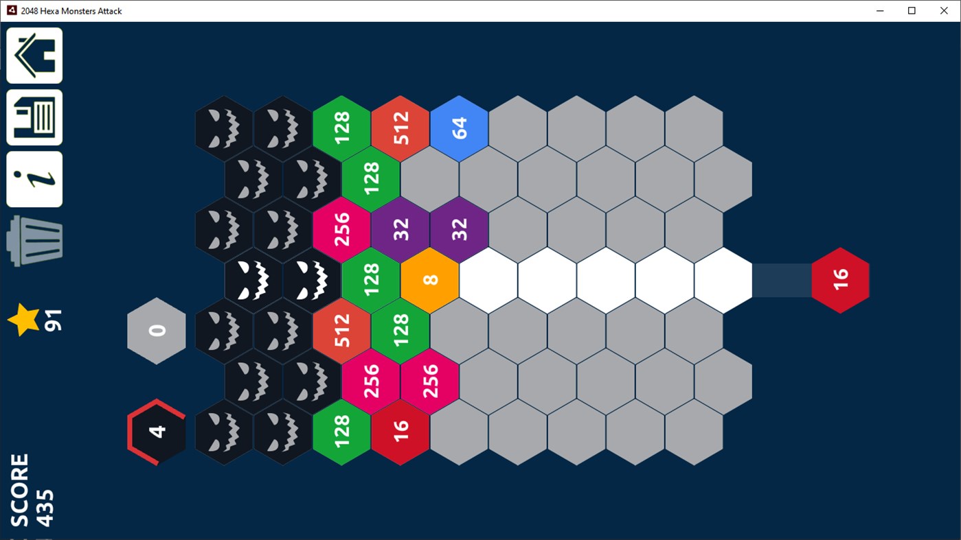 #5. 2048 Hexa Monsters Attack: Shoot n Merge Numbers (Windows) بواسطة: Amr Hassan