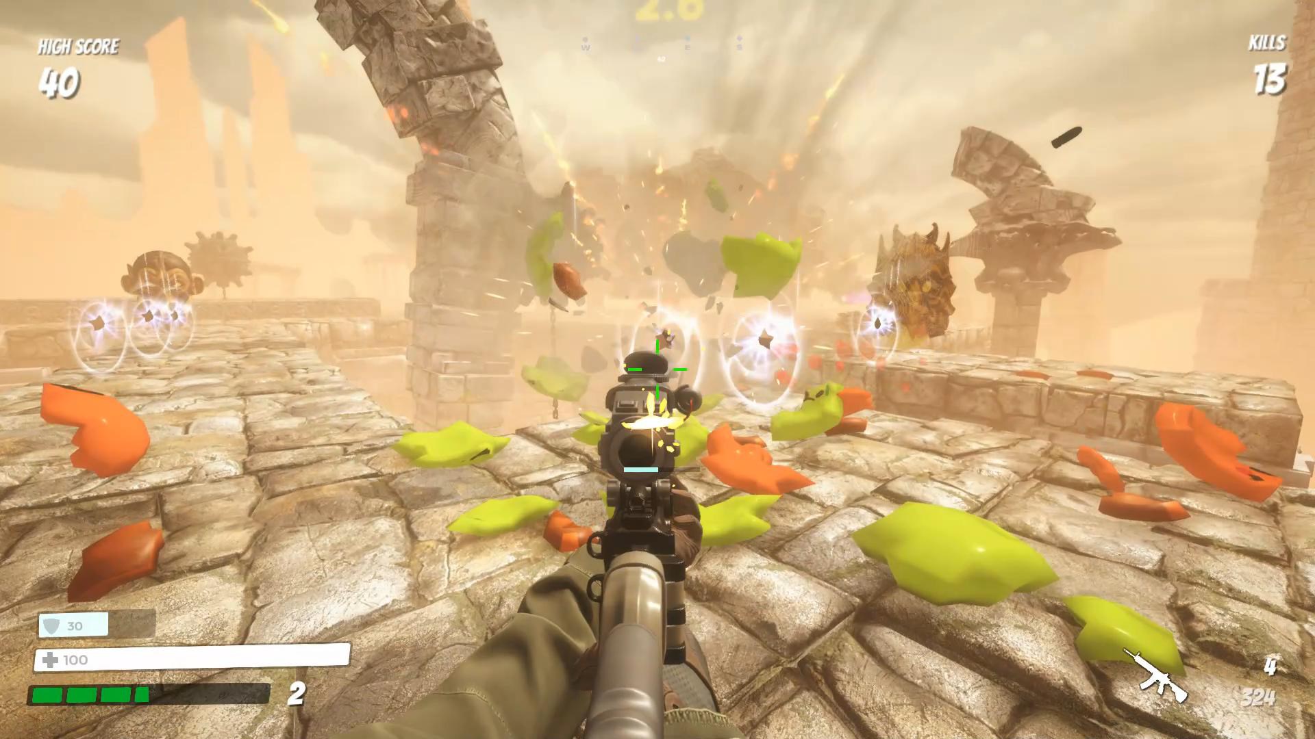 玩家在遊戲中可解鎖的多種武器與升級樹畫面