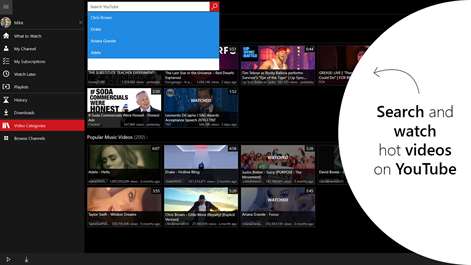 Video Player for YouTube - Search and play music videos and movies streaming Screenshots 1
