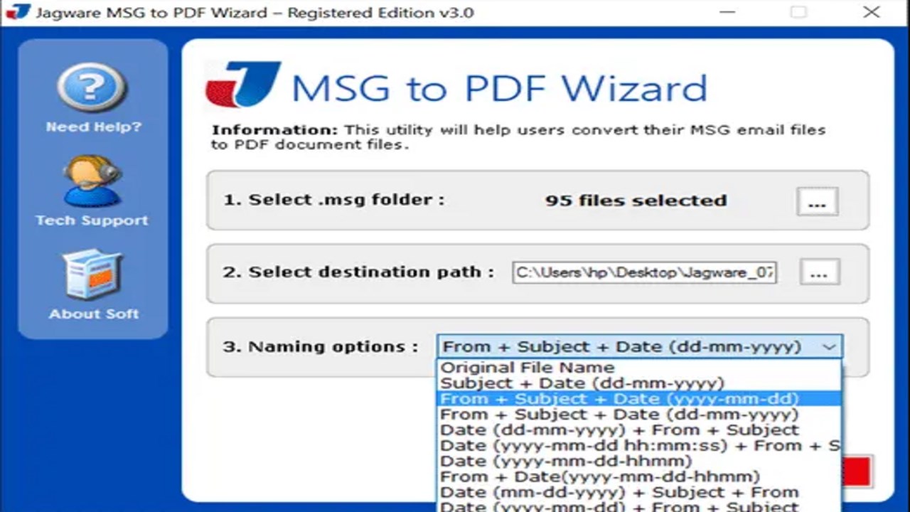 Snapshot 5 of Jagware for Outlook MSG to PDF Converter